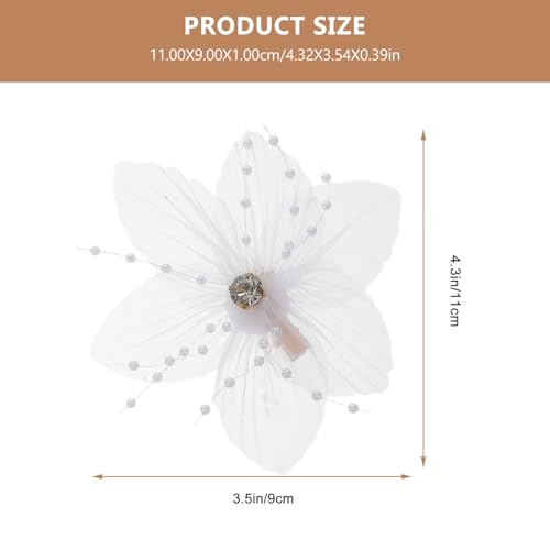 WOFASHPURET 3 Stück Haarspangen mit Weißen Blumen Perlen und Kristallen Leichter Haarschmuck für Mädchen und Frauen Festliche Haarklammern für Blumenmädchen Hochzeit und Besondere Anlässe von WOFASHPURET