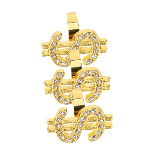 WOFASHPURET 3 Stück Hip Hop Ring mit Diamantbesatz Punk Kostüm Requisite für Film und Theater Rapper Schmuck für Mottoparty und Maskerade Auffälliger Cocktailring von WOFASHPURET