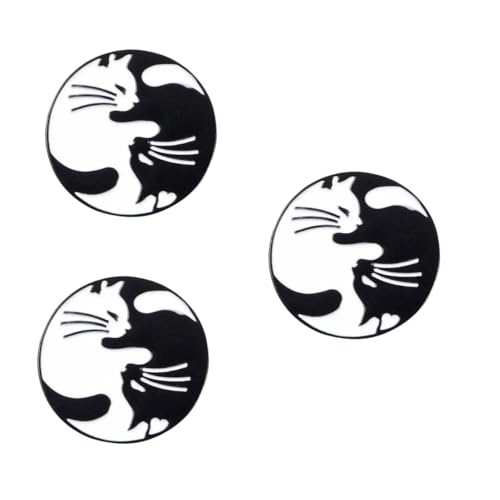 WOFASHPURET 3 Stück Jeans-Brosche Kätzchen Brosche Stifte Kätzchen-Ornament schwarze Katze Katzenbrosche Cartoon-Brosche Mode-Brosche Tierbrosche Lustige Brosche Tier Brosche Weiß von WOFASHPURET