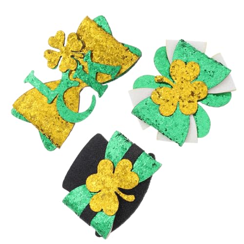WOFASHPURET 3stücke Kleines Kleeblatt-haarspangen Schleife Krokodilklemmen Für Damen Und Mädchen Irisches Festival-party-accessoire Grün Haar-dekoration von WOFASHPURET