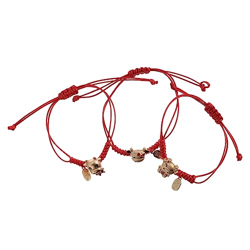 WOFASHPURET 3 Stück Rotes Armband Mit Tier Jade Anhängern Edelstein Szene Bräutigam Ringe Zeichen Modeschmuck Stapel Zappeln Marienkäfer Festlicher Handgelenkschmuck Kordelseil WOFASHPURET 3 Stück Rotes Armband Mit Tier Jade Anhängern Edelstein Szene Bräutigam Ringe Zeichen Modeschmuck Stapel Zappeln Marienkäfer Festlicher Handgelenkschmuck Kordelseil von WOFASHPURET