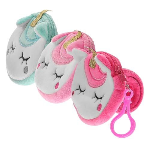 WOFASHPURET 3 Stück Teiliges Einhorn Snap Armband mit Plüsch münzbeutel Weiches für Mädchen Praktische Handgelenkstasche für Kleingeld Vielseitiges Kinderschmuck Geschenk von WOFASHPURET