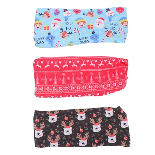 WOFASHPURET 3 Stück Teiliges Elastisches Stirnband für Damen Weihnachtlicher Haarschmuck mit Festlichem Xmas Design Bequem Flexibel und Leicht für Weihnachtsfeiern und Tägliche Nutzung von WOFASHPURET