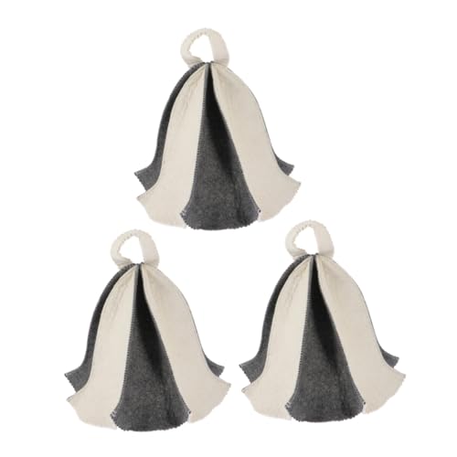 WOFASHPURET 3 Stück Teiliges Filz Saunahut Atmungsaktive Feuchtigkeitsabsorbierende Sauna Kopfbedeckung für Damen und Herren Wiederverwendbare Dampfbad Mütze Geeignet für Kopfgrößen von WOFASHPURET