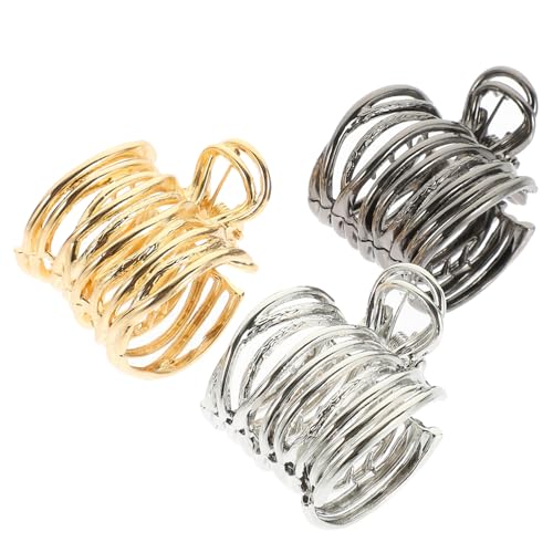 WOFASHPURET 3 Stück Teiliges Haarklammern Eleganter Ponytail Halter für Frauen und Mädchen Robuste Dutt Clips in Gold Silber Schwarz Vielseitig für Alltag Party Hochzeit und Sport von WOFASHPURET