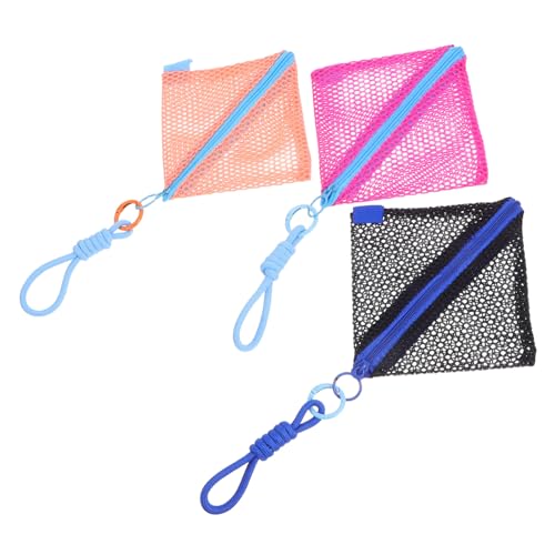 WOFASHPURET 3 Stück Teiliges Mini Mesh Kosmetiktaschen Tragbare Make Up Organizer mit Reißverschluss Kompakte Aufbewahrungstasche für Lippenstifte Münzen Ohrhörer und Karten Leicht und von WOFASHPURET