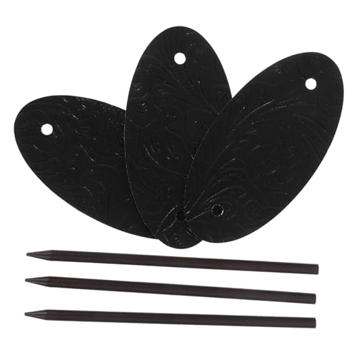 WOFASHPURET 3 Stück Teiliges Set Leder Haarnadel mit Holzstab Eleganter Haarklammer Haarknotenhalter für Damen Sicherer für Dünne und Dicke Haare Leicht und Schonend Vielseitig Kombinierbar von WOFASHPURET