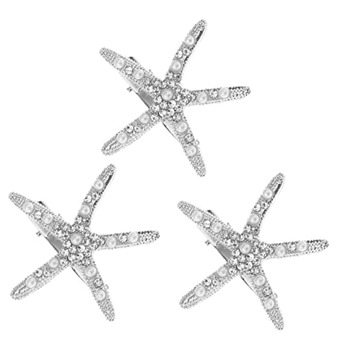 WOFASHPURET 3 Stück Teiliges Star Haarklammern aus Funkelnde Haarnadeln mit Stern Design Silberfarbene Haarspangen für Hochzeit Party und Festliche Anlässe Eleganter Haarschmuck für Damen und von WOFASHPURET