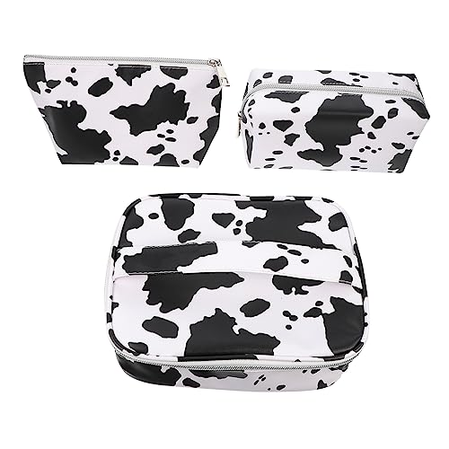 WOFASHPURET 3 Stück Reise Kosmetiktasche Für Damen Große Make up Aufbewahrungstasche Multifunktionale Kulturbeutel Mit Kuhmuster Tragbar Und Leicht Für Reisen Und Zuhause von WOFASHPURET
