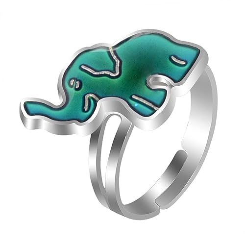 WOFASHPURET 3 Stück Thermochrome Ringe In Elefantenform Stimmungsringe Kreativer Ring Für Der Ring Tierringe Tierringe Verstellbare Ringe Fingerfarben Stimmungsringe Für Und Mädchen von WOFASHPURET