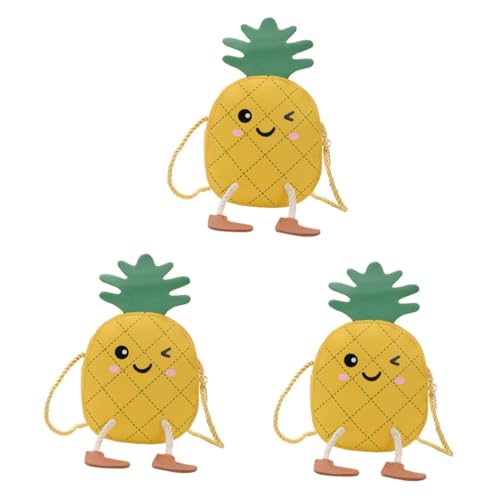 WOFASHPURET 3stücke Lustige Ananas Umhängetasche Kompakte Und Leichte Geldbörse Für Ausflüge Camping Shopping Und Mehr Praktische Aufbewahrung Für Kleinigkeiten von WOFASHPURET