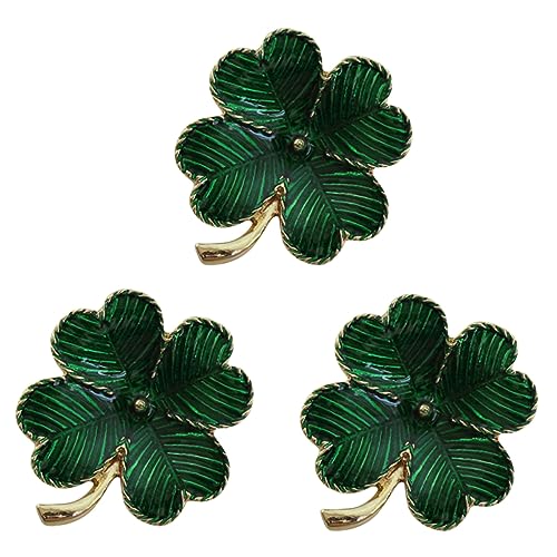 WOFASHPURET 3 Stück Vintage Damen Brosche Grünes Kleeblatt Accessoire für Kleidung für Partys und Festliche Anlässe Einfach Anzubringen und von WOFASHPURET