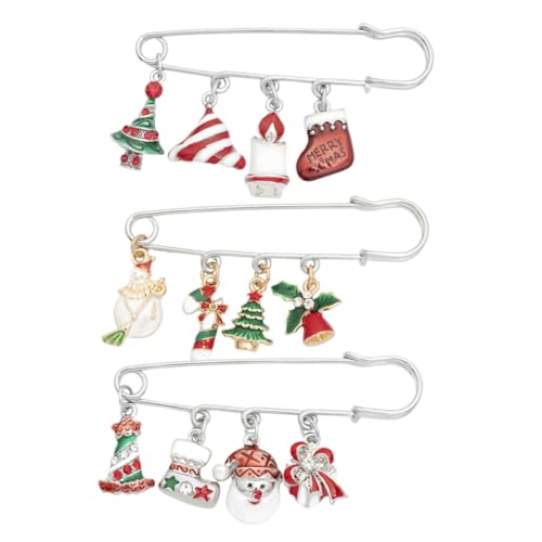 WOFASHPURET 3 Stück Weihnachtliche Broschen Teilig Damen Anstecknadeln aus Langlebiger Cartoon Schneeflocke Design Festliche Weihnachtsdeko Geschenkidee für Xmas Party von WOFASHPURET