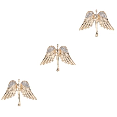 WOFASHPURET 3stücke Lapel Pin Brosche Form Von Engel Flügeln Goldene Anstecknadel Für Anzüge Jacken Und Schals Modisches Accessoire Für Damen Und Herren Hochwertiger von WOFASHPURET