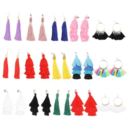 WOFASHPURET 30 Stück Vintage -Ohrringe Ohrstecker aus Stoff Ohr baumeln Ohrenschmuck Quastenohrringe runder Anhänger WOFASHPURET 30 Stück Vintage -Ohrringe Ohrstecker aus Stoff Ohr baumeln Ohrenschmuck Quastenohrringe runder Anhänger von WOFASHPURET