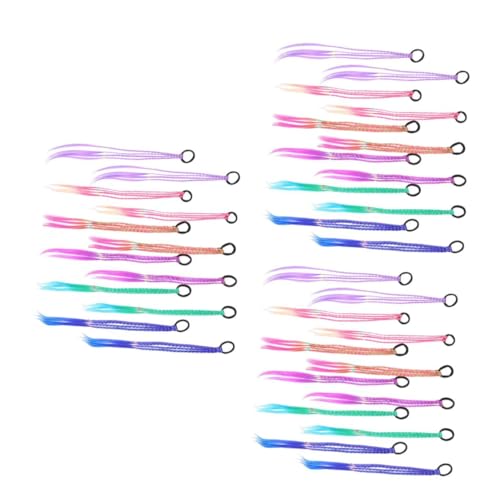 WOFASHPURET 36 Stück Bunte Perücken Pferdeschwanz Kunsthaar Für Zöpfe Haarverlängerungen Für Zöpfe Haare Schwarze Mädchen Zopfperücken Kinderperücken Mädchen von WOFASHPURET