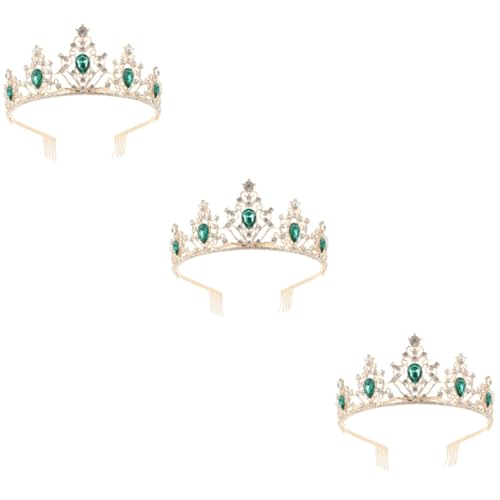 WOFASHPURET 3St Krone Haarschmuck hochzeitshaar schmuck wedding hair accessories Vintage Prinzessinnenkrone Haar Tiara Tiara-Stirnband Feenkronen für Frauen große Krone Kopfbedeckung Geschenk von WOFASHPURET