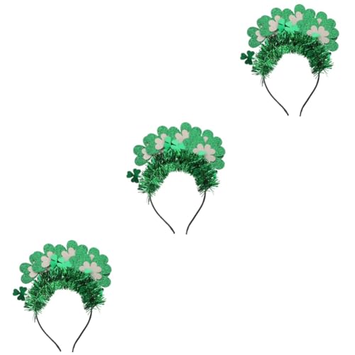 WOFASHPURET 3St st patricks day dekorationen st patricks day haarschmuck trachten zubehör stirnband st patricks day boppers Haarschmuck für Frauen Doppelschicht schmücken metallische Linie von WOFASHPURET