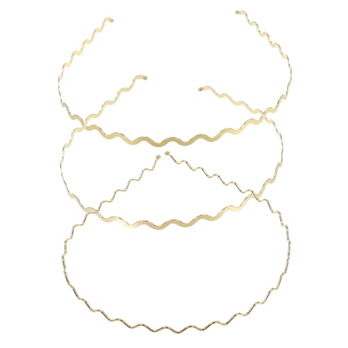 WOFASHPURET Dünne Haarbänder 3 Stück Modisches Metall Haarreifen Für Damen Und Herren Praktische Und Stilvolle Kopfbedeckung Für Alltag Und Sport Rutschfestes Design Goldfarbenes von WOFASHPURET