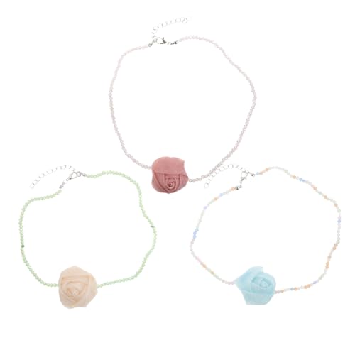 WOFASHPURET 3stücke Hawaiianische -perlenkette Boho Blumen- Farbige Tropische Kette Leicht Und Für Sommer Strand Party Urlaub von WOFASHPURET