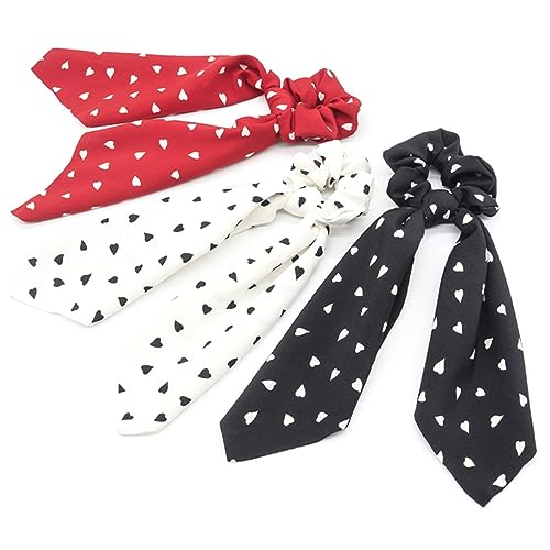 WOFASHPURET 3stücke Haarbänder Mit Schleife Haargummis Aus Elastischem Material Haarseile Aus Bändern Pferdeschwanzhalter Für Damen Rot von WOFASHPURET