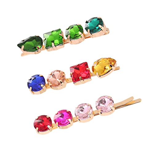 WOFASHPURET 3Stücke Teiliges Legierung Haarclips mit Bunten Strasssteinen Haarklammern für Damen für Besondere Anlässe Langlebig Ansprechend im Design von WOFASHPURET