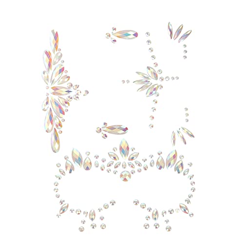 WOFASHPURET 3blätter Nachtleuchtende Gesicht Edelsteine Aufkleber Selbstklebende Strasssteine Für Festival Halloween Und Cosplay Glitzer Gesicht Tattoos Luminous Rhinestones von WOFASHPURET