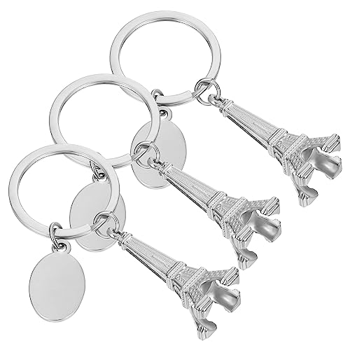 WOFASHPURET 3stücke Metall Schlüsselanhänger Eiffelturm Schlüsselanhänger Schlüsselringe Taschenanhänger Handtaschen Dekoration Rucksack Anhänger Auto Schlüssel Haken von WOFASHPURET