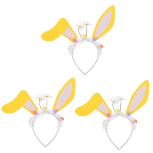 WOFASHPURET 3st Ostern Stirnband Make-up-stirnband Häschen-stirnbänder Für Mädchen Haarschmuck Für Mädchen Frauen Kopfschmuck Kaninchen-stirnbänder Für Frauen Ohr Stoff Requisiten Fräulein von WOFASHPURET