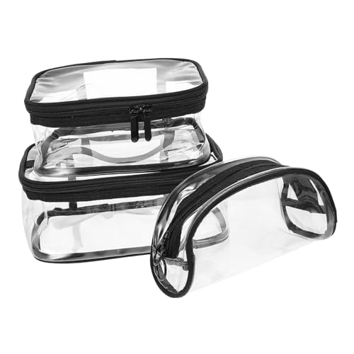 WOFASHPURET 3stücke Teiliges Wasserdichter Kosmetiktaschen Für Reisen Transparente Toilettentaschen Für Damen Zur Aufbewahrung Von Make-up Und Pflegeprodukten von WOFASHPURET