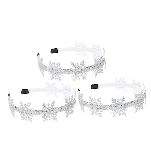 WOFASHPURET 3stücke Weihnachts-schneeflocken Haarreifen Festive Haaraccessoires Für Damen Glitzernde Weihnachtsdeko Für Parties Und Feiern Rutschfeste Haarschmuck Für Girly-stil von WOFASHPURET