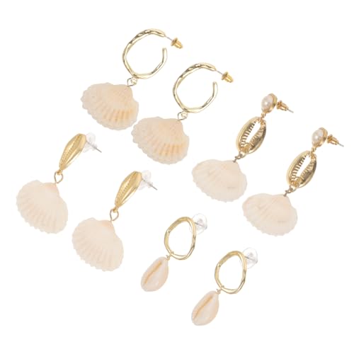 WOFASHPURET 4 Paare Perlenschalenohrringe Baumeln Für Hängende Ohrringe Muschelschmuck Muschelohrringe Dangle -ohrringe Ohrringe Frauen Ohrstecker Legierung WOFASHPURET 4 Paare Perlenschalenohrringe Baumeln Für Hängende Ohrringe Muschelschmuck Muschelohrringe Dangle -ohrringe Ohrringe Frauen Ohrstecker Legierung von WOFASHPURET