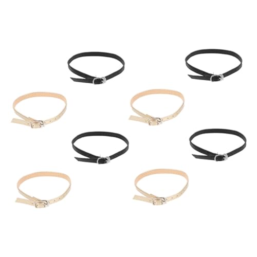 WOFASHPURET 4 Paare Verstellbare High Heel Schuhriemen Elastische Knöchelriemen Schwarz Gold Für Damen Pumps Und Sandalen Rutsch Fersengriffe Zubehör von WOFASHPURET