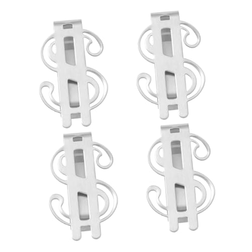 WOFASHPURET Edelstahl Geldklammern 4 Stück Tragbare Geldscheinklammer Dünne Kartenklammer Rostfrei Für Büro Und Freizeit Vielseitig Einsetzbar von WOFASHPURET