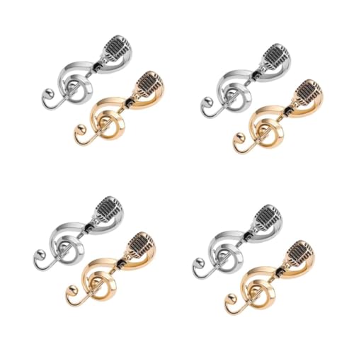 WOFASHPURET 4 Sätze Mikrofonbrosche Corsage-brosche Volle Diamantbrosche Eingelegte Brosche Stirnbandzubehör Kleidungsbrosche Accessoires Brosche Modeschmuck Ring Zinklegierung 2 Stück * 4 von WOFASHPURET