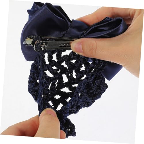 WOFASHPURET 4 Stck Haarnetz Schleifen Haarclip mit Elastischem Haarnetz und Dekorativem Schleifen Design Vielseitiges Haarschmuck Accessoire für Damen und Mädchen Geeignet für Alltag und von WOFASHPURET
