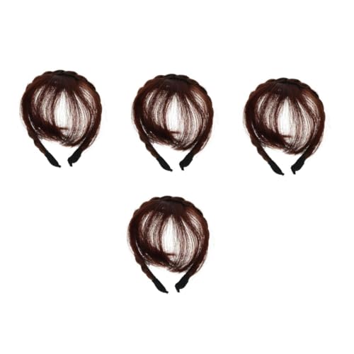 WOFASHPURET 4 Stück Air Bangs Perücke Geflochtenes Haar Für Frauen Stirnband Extensions Haar Extensions Geflochtene Perücken Mädchen Synthetische Stirnband Perücken von WOFASHPURET