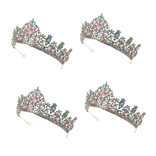 WOFASHPURET 4 Stück Brautkrone aus Langlebiger Legierung mit Funkelnden Strasssteinen Edles Tiara-haarschmuck-accessoire für Frauen Geeignet für Hochzeiten Schönheitswettbewerbe Partys und von WOFASHPURET