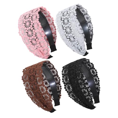WOFASHPURET 4 Stück Breites Rutschfestes Haarband Damen und Mädchen Zarte Spitzen stirnbänder in Schwarz Braun Rosa Hellgrau Vielseitig Leicht Modisch und Langlebig WOFASHPURET 4 Stück Breites Rutschfestes Haarband Damen und Mädchen Zarte Spitzen stirnbänder in Schwarz Braun Rosa Hellgrau Vielseitig Leicht Modisch und Langlebig von WOFASHPURET