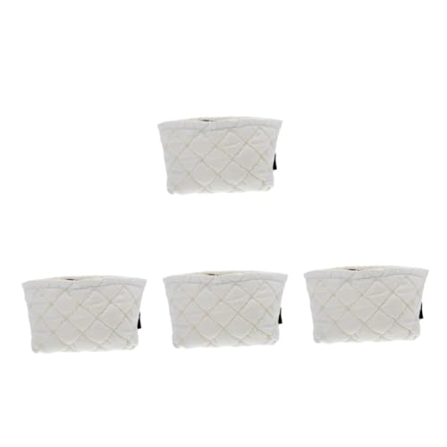 WOFASHPURET 4 Stück Gesteppte Kosmetiktasche mit Großer Kapazität Bestickte Reise-Make-up-Tasche für Damen Polyester Toilettenartikel Organizer Praktische Handtasche für Büro Party und Reisen von WOFASHPURET