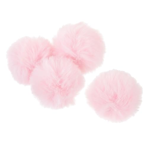 WOFASHPURET 4 Stück Haarball im Pin-Stil echtpelzbommel für mützen pompons für hüte kreativität kreativekraft rosa deko Pompons für Mützen kleine Pompons Kleidung schmücken kleiner Bommel Hut von WOFASHPURET