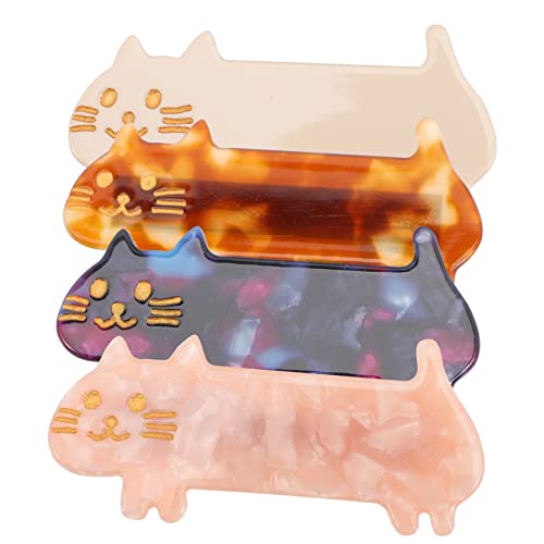 WOFASHPURET 4 Stück Katze Haarnadel Mini Haarklammern Für Mädchen Haarzubehör Clips Haarspangen Schnappen Kopfschmuck Haare Kätzchen Haarspange Haarschmuck Mädchen Acetatfolie von WOFASHPURET