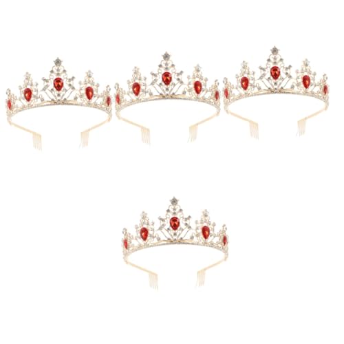 WOFASHPURET 4 Stück Krone Haarschmuck Krone Topper menschliches Haar Haarschmuck für die Braut haar zubehör haircharm Tiara Feenkronen für Frauen Hochzeitszubehör luxuriös Stirnband Zylinder von WOFASHPURET