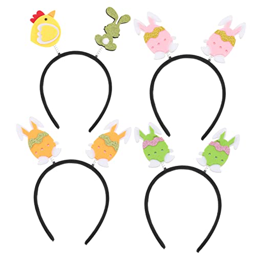 WOFASHPURET 4stücke Cartoon-ostern Haarband Für Mädchen Dekorative Party-stirnbänder Mit Hasenohren Und Bunten Eiern Für Ostern Geburtstagsfeiern Und Kostümveranstaltungen von WOFASHPURET