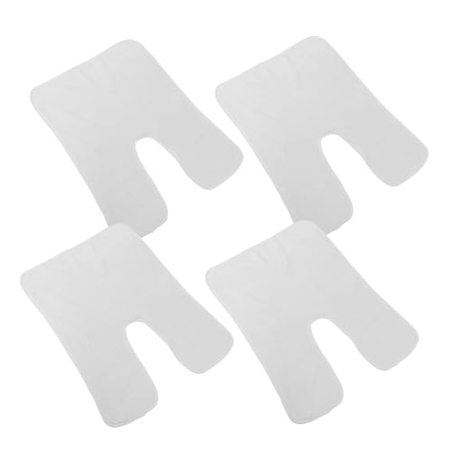 WOFASHPURET 4 Stück Professionelle Gesichts Handtücher Weiche Korallenvlies Tücher mit Einzigartigem Split Design für Kosmetikbehandlungen im Salon Pflegeleicht und Atmungsaktiv Weiß von WOFASHPURET