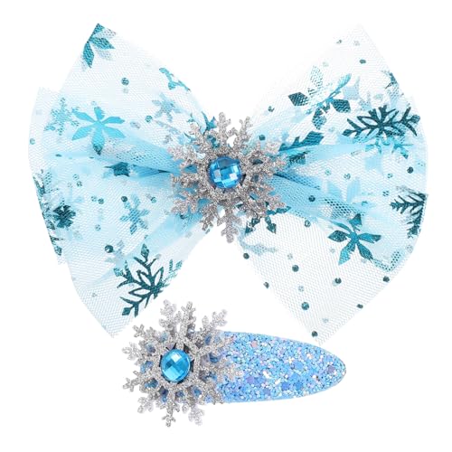 WOFASHPURET 4stücke Schneeflocken Haarnadel Kopfschmuck Accessoires Haarspangen Mit Mehrschichtigem Netz Schleifen-dekoration Für Mädchen Junge Mädchen Jugendliche Party Geburtstag Weihnachts von WOFASHPURET