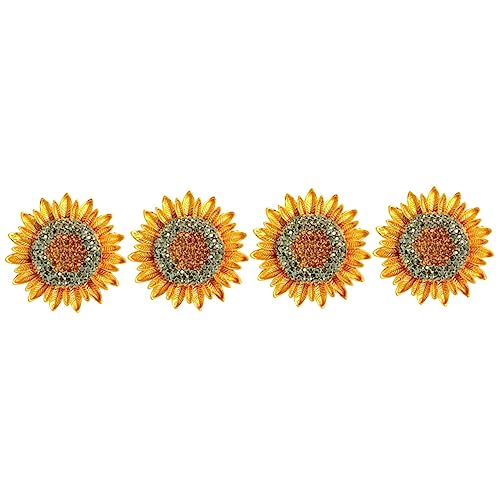 WOFASHPURET 4 Stück Sonnenblumen-brosche Pin-ästhetik Kleidung Brosche Frauen Brosche Rucksäcke Stift Strass-brosche Blumenstift Blumenbrosche Aus Kristall Dekorative Stift Legierung von WOFASHPURET