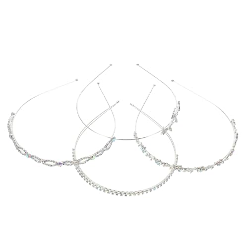 WOFASHPURET 4 Stück Stirnband Strass-kopfschmuck Für Geburtstagsaccessoires Für Frauen Hochzeitskopfschmuck Hochzeitsaccessoires Für Bräute Raumzubehör Haarschmuck Doppelreihe Braut Gesamt von WOFASHPURET