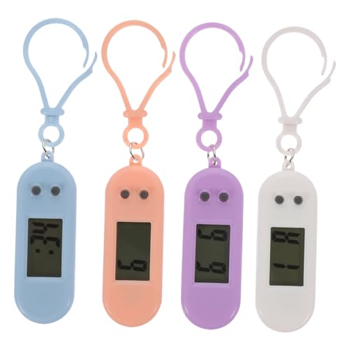WOFASHPURET 4stücke Retro Taschenuhr Für Junge Mädchen Elektronische Clip-Uhr Einfache Zeitablesung Schlüsselanhänger-Design Langlebig Und Praktisch Zum Tragen von WOFASHPURET