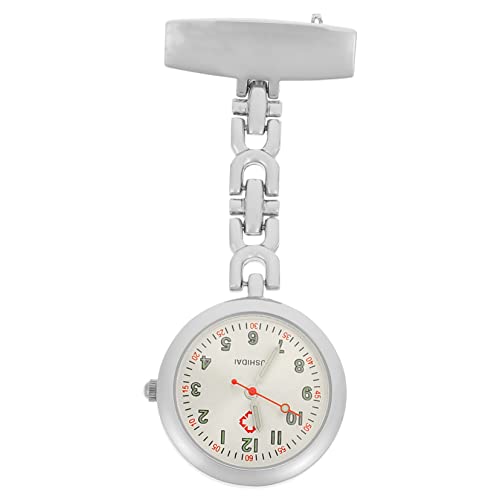 WOFASHPURET 4stücke Glow in The Dark Krankenschwesteruhr Taschenuhr Mit Clip Präzise Zeitmessung Für Pflegekräfte Und Mediziner Silberner Gehäuse Mit Sonnenmuster von WOFASHPURET